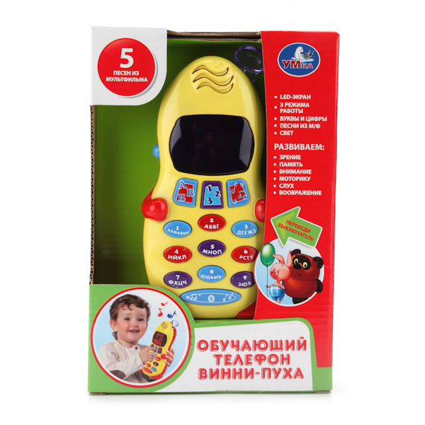 Обучающий телефон Винни-пух – свет и звук  